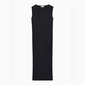 COS Navy Pleated Maxi Dress